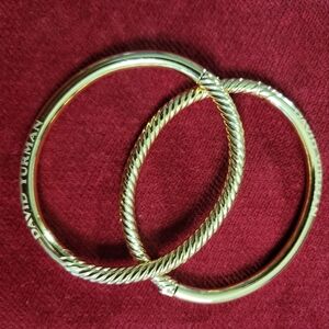 David Yurman 18k Yellow Gold Bangle Bracelets